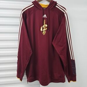 Adidas Cleveland Cavaliers NBA‎ Climawarm Hoodie Burgundy Gold Men's XL Pullover